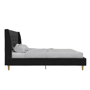 Novogratz Her Majesty Upholstered Bed - Black - Queen