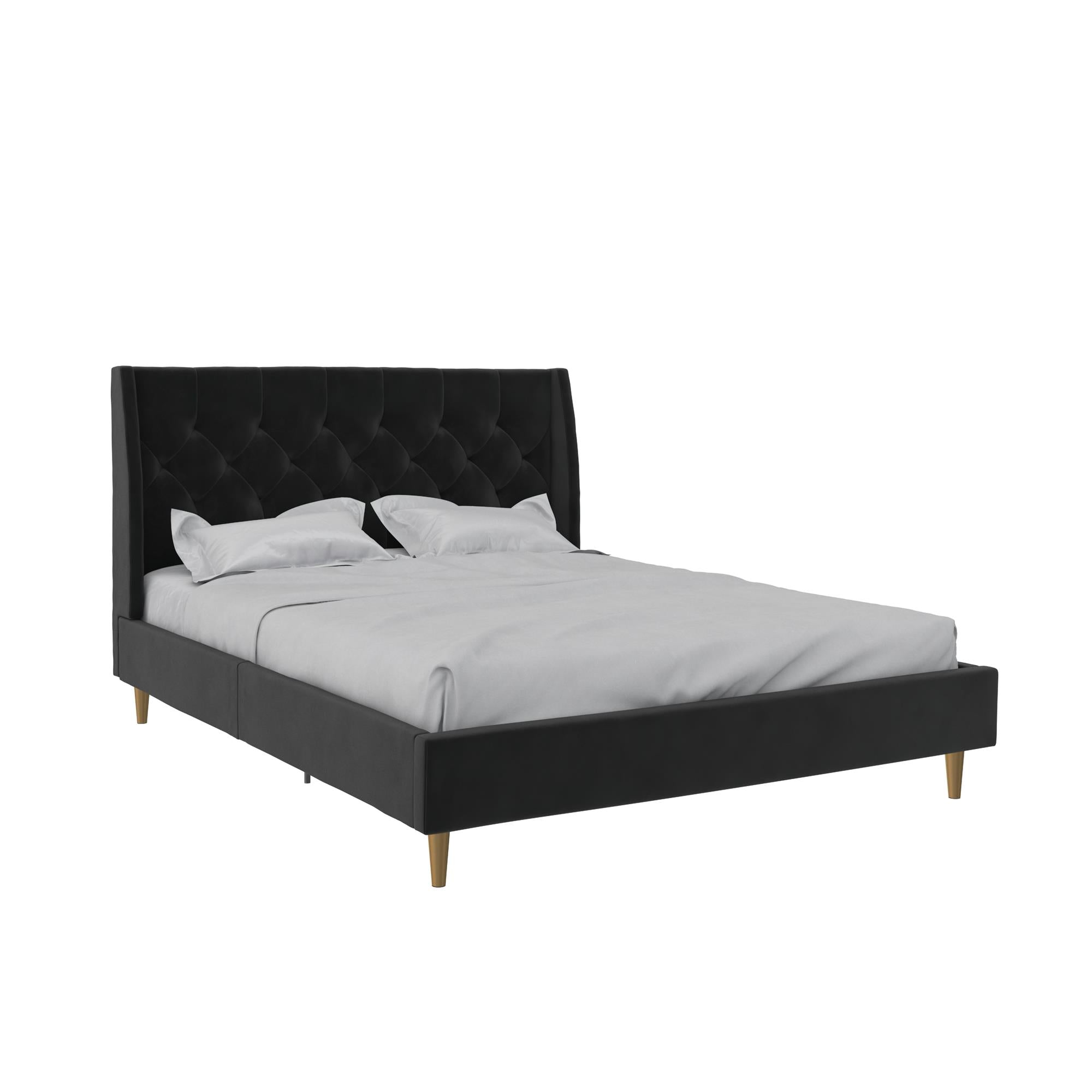 Novogratz Her Majesty Upholstered Bed - Black - Queen