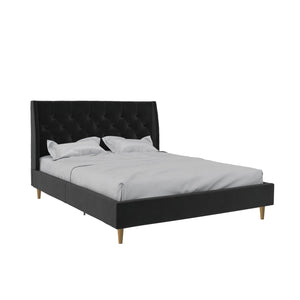 Novogratz Her Majesty Upholstered Bed - Black - Queen