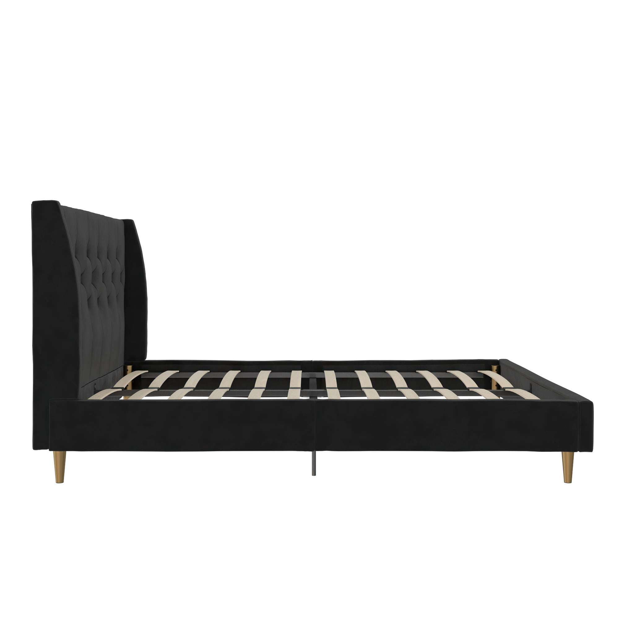 Novogratz Her Majesty Upholstered Bed - Black - Queen
