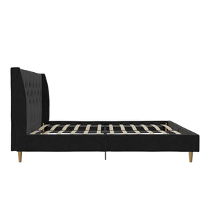 Novogratz Her Majesty Upholstered Bed - Black - Queen