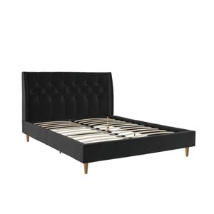 Novogratz Her Majesty Upholstered Bed - Black - Queen