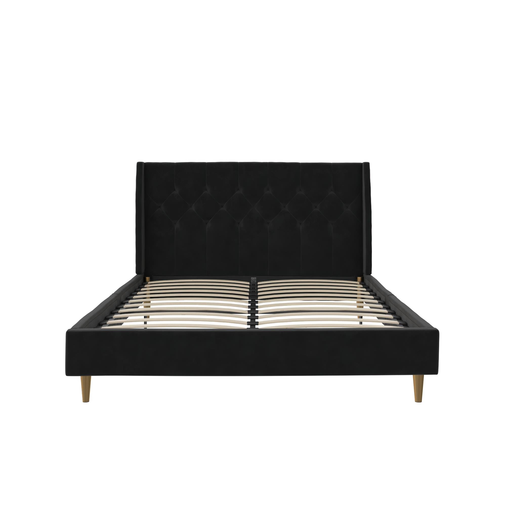 Novogratz Her Majesty Upholstered Bed - Black - Queen