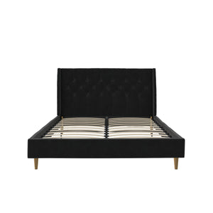 Novogratz Her Majesty Upholstered Bed - Black - Queen