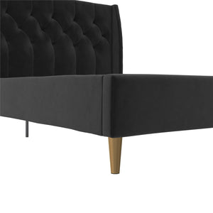 Novogratz Her Majesty Upholstered Bed - Black - Queen
