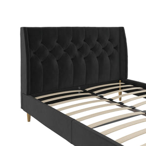 Novogratz Her Majesty Upholstered Bed - Black - Queen
