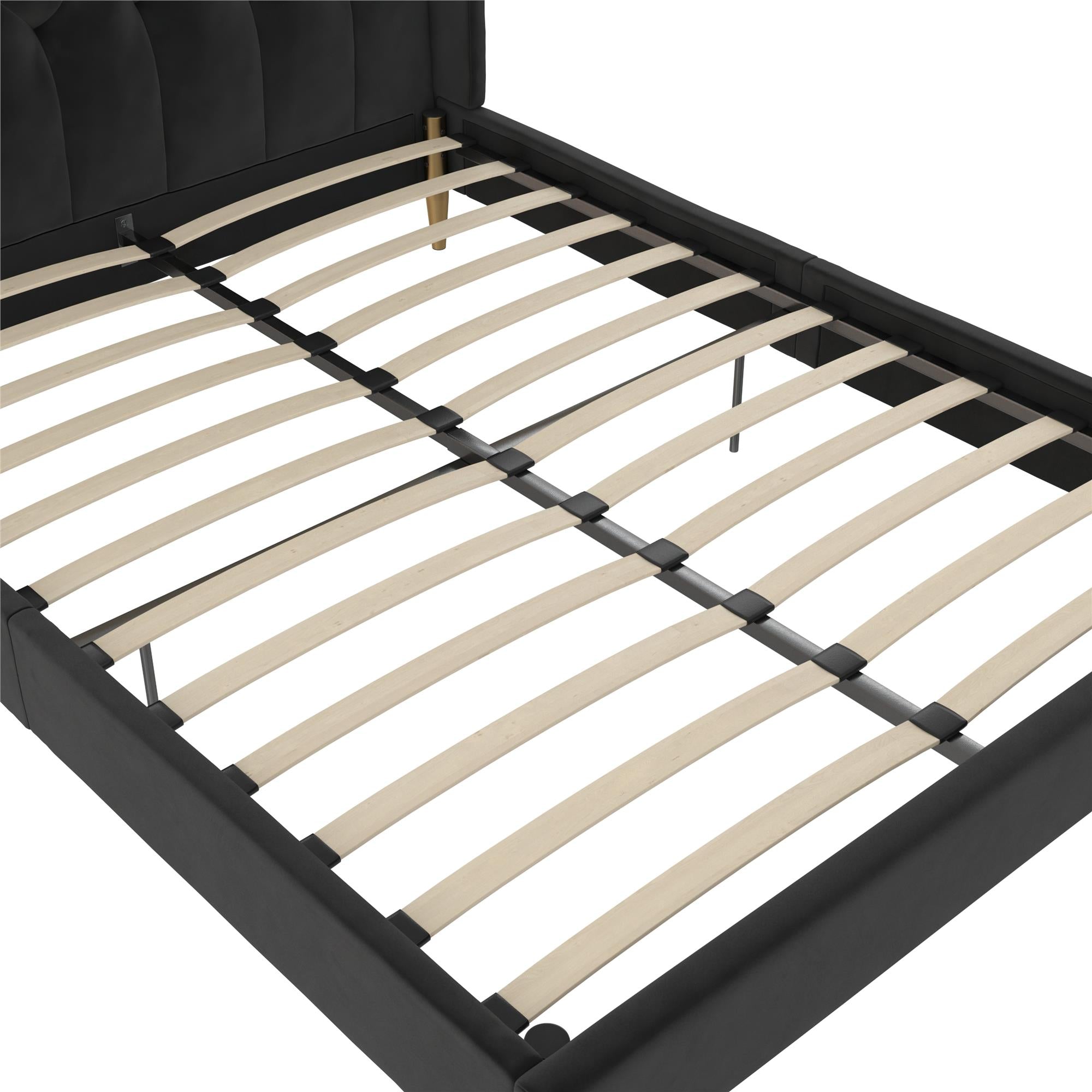 Novogratz Her Majesty Upholstered Bed - Black - Queen