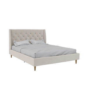 Novogratz Her Majesty Upholstered Bed - Ivory - Queen