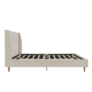 Novogratz Her Majesty Upholstered Bed - Ivory - Queen