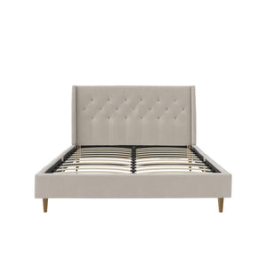 Novogratz Her Majesty Upholstered Bed - Ivory - Queen