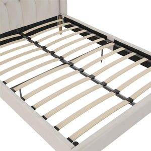 Novogratz Her Majesty Upholstered Bed - Ivory - Queen