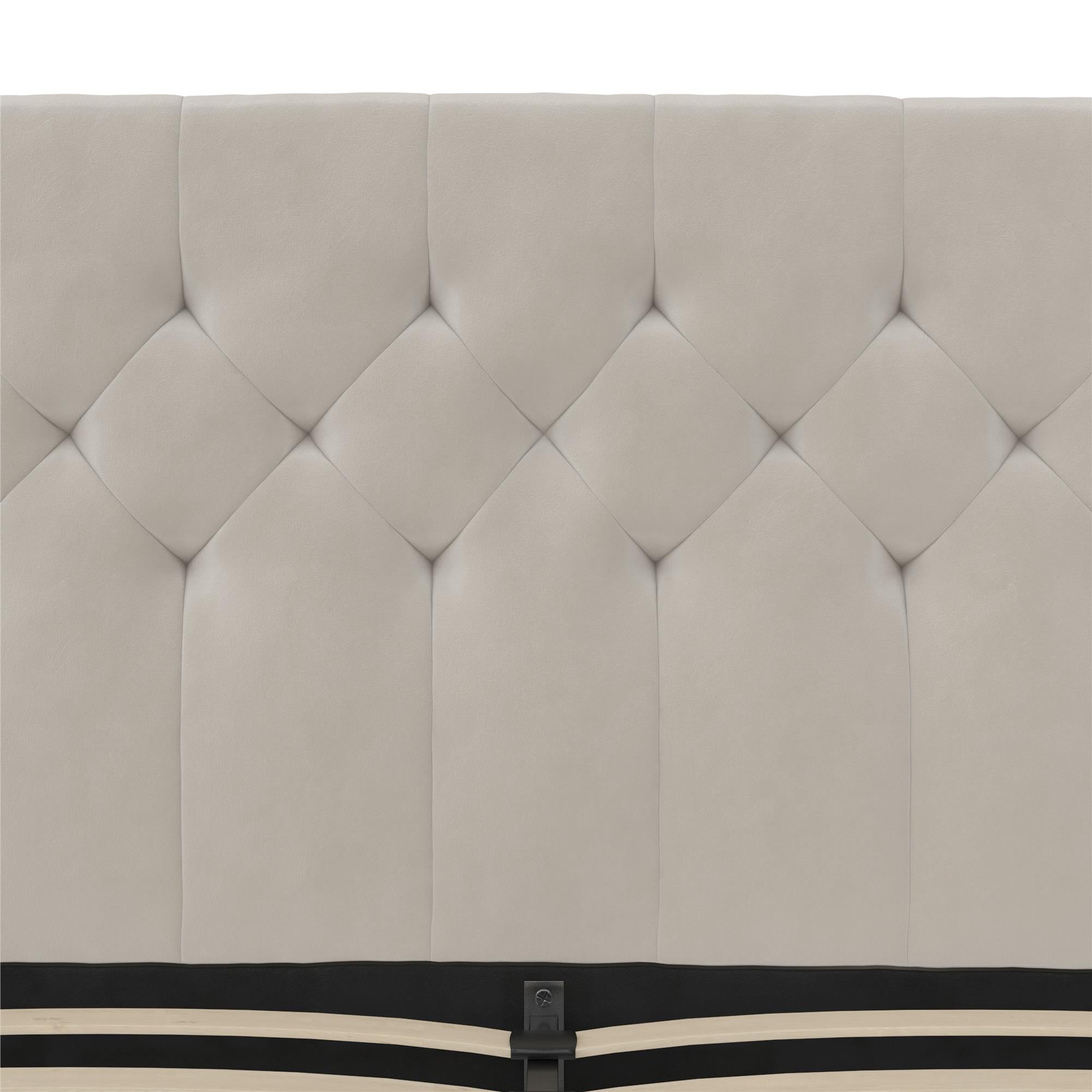Novogratz Her Majesty Upholstered Bed - Ivory - Queen