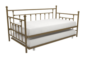 DHP Manila Metal Daybed with Trundle - Gold - Twin