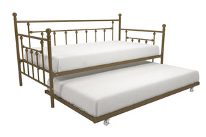 DHP Manila Metal Daybed with Trundle - Gold - Twin