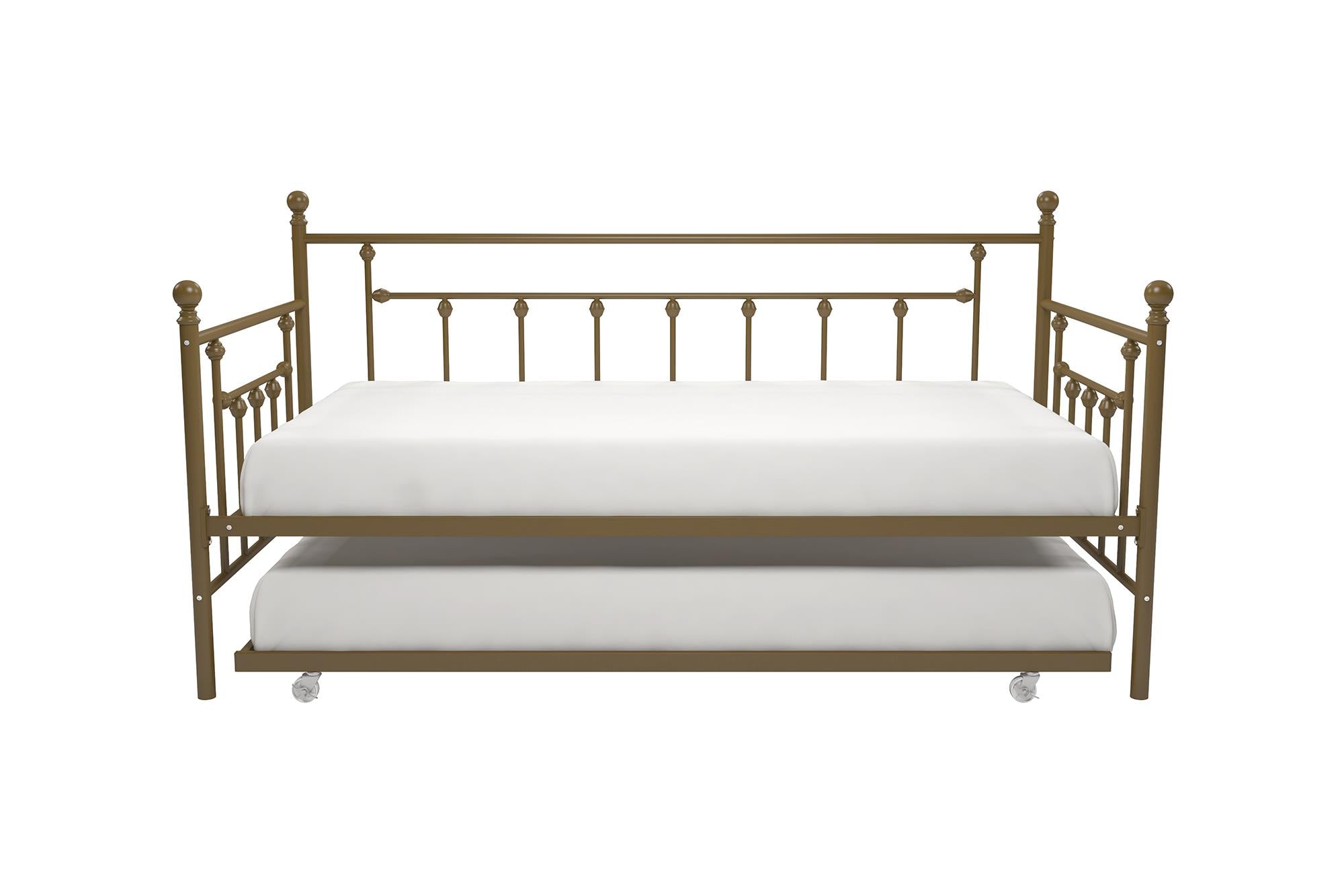 DHP Manila Metal Daybed with Trundle - Gold - Twin