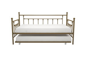 DHP Manila Metal Daybed with Trundle - Gold - Twin