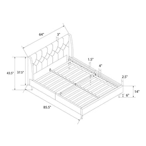 Novogratz Her Majesty Upholstered Bed - Black - Queen