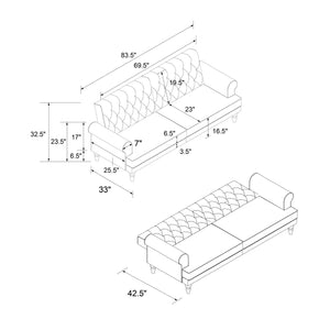 Novogratz Cassidy Upholstered Futon Sofa Bed - Blush