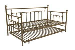 DHP Manila Metal Daybed with Trundle - Gold - Twin