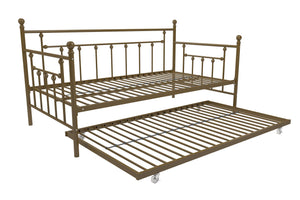DHP Manila Metal Daybed with Trundle - Gold - Twin