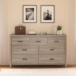 Ameriwood Home Beaumont 7 Drawer Dresser - Gray Oak - 7 Drawer