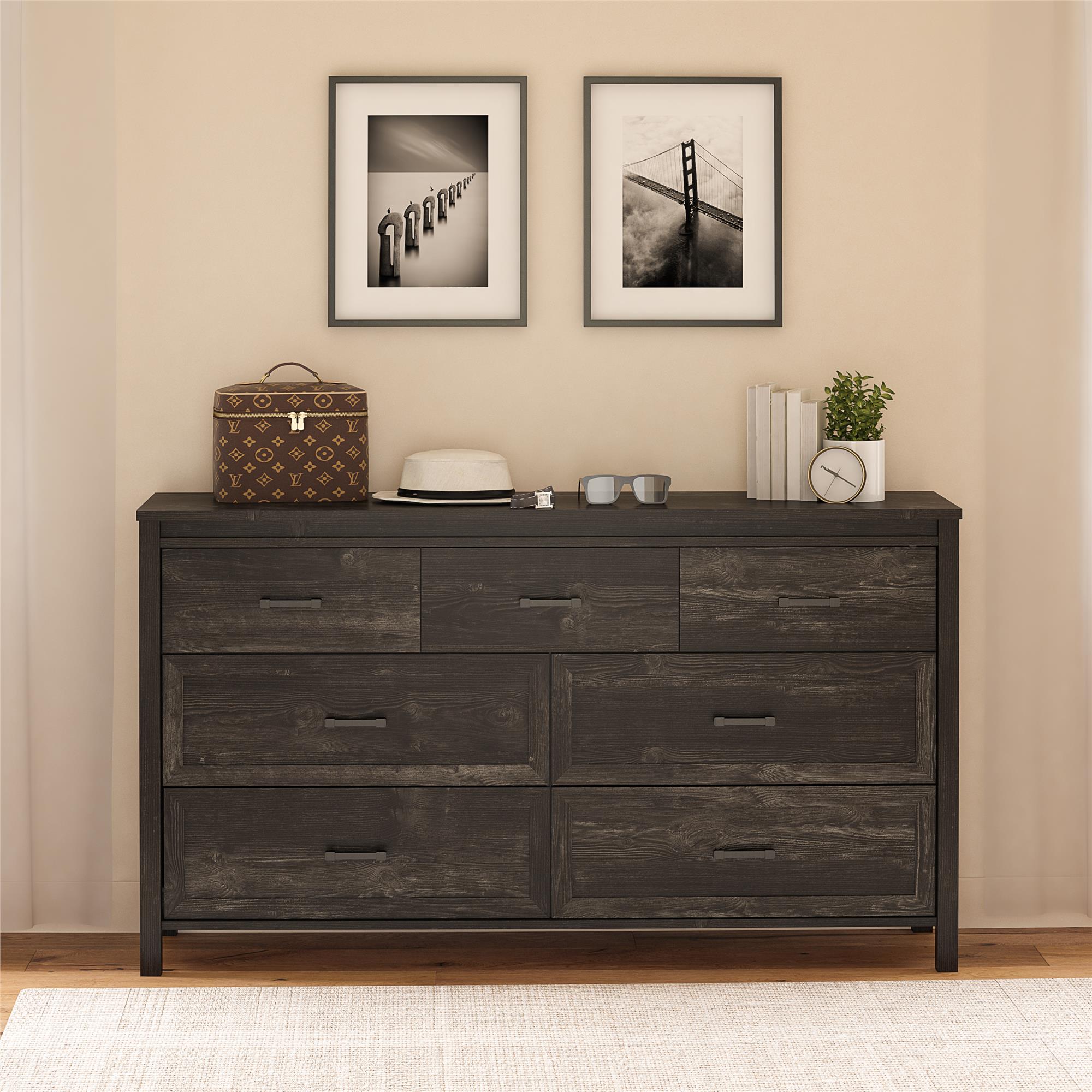 Ameriwood Home Beaumont 7 Drawer Dresser - Black Oak - 7 Drawer