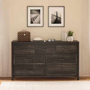 Ameriwood Home Beaumont 7 Drawer Dresser - Black Oak - 7 Drawer