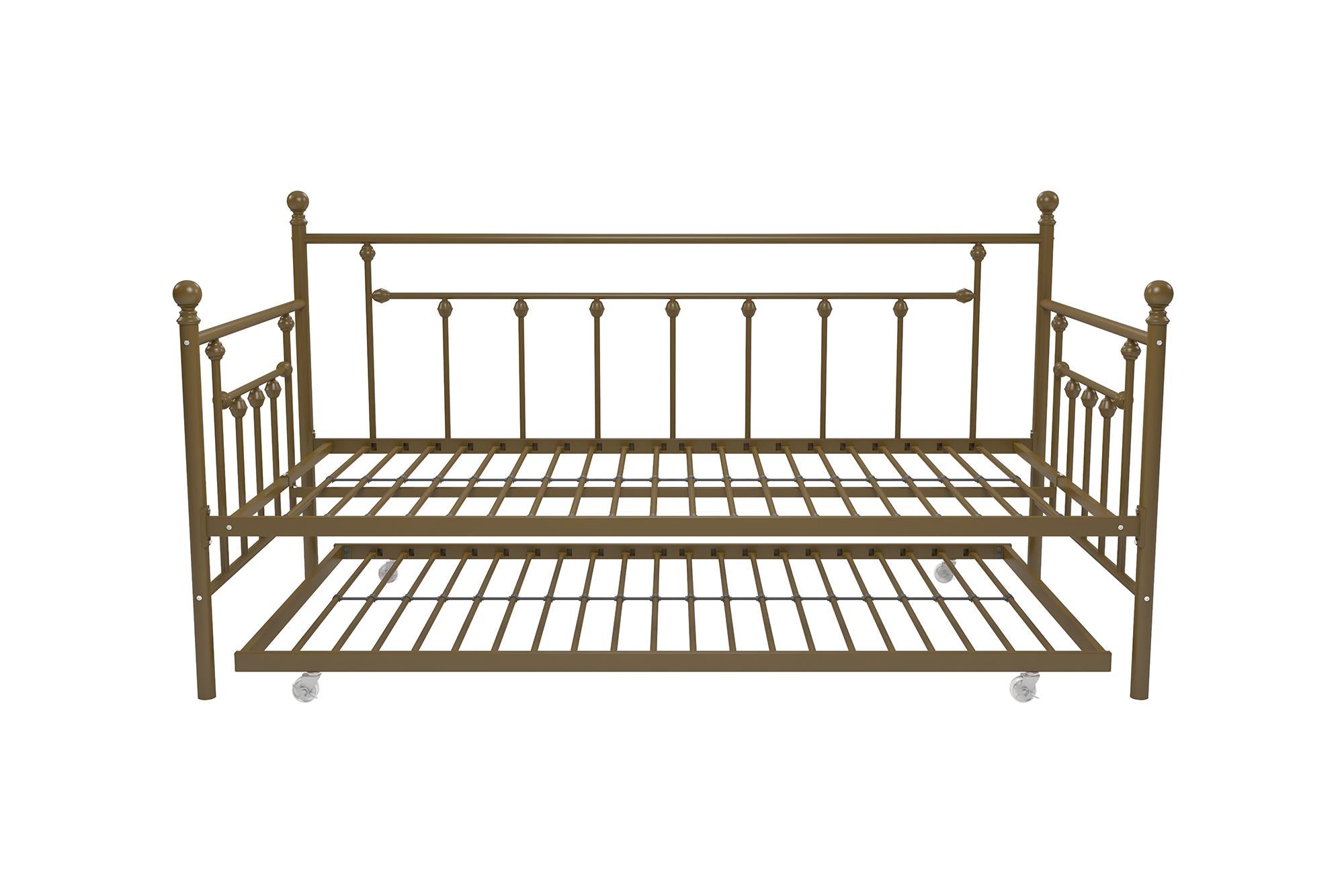 DHP Manila Metal Daybed with Trundle - Gold - Twin