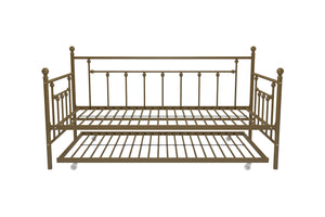 DHP Manila Metal Daybed with Trundle - Gold - Twin