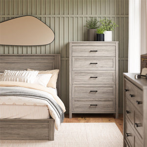 Ameriwood Home Beaumont 5 Drawer Dresser - Gray Oak - 5 Drawer