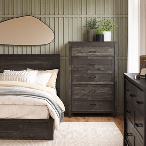 Ameriwood Home Beaumont 5 Drawer Dresser - Black Oak - 5 Drawer