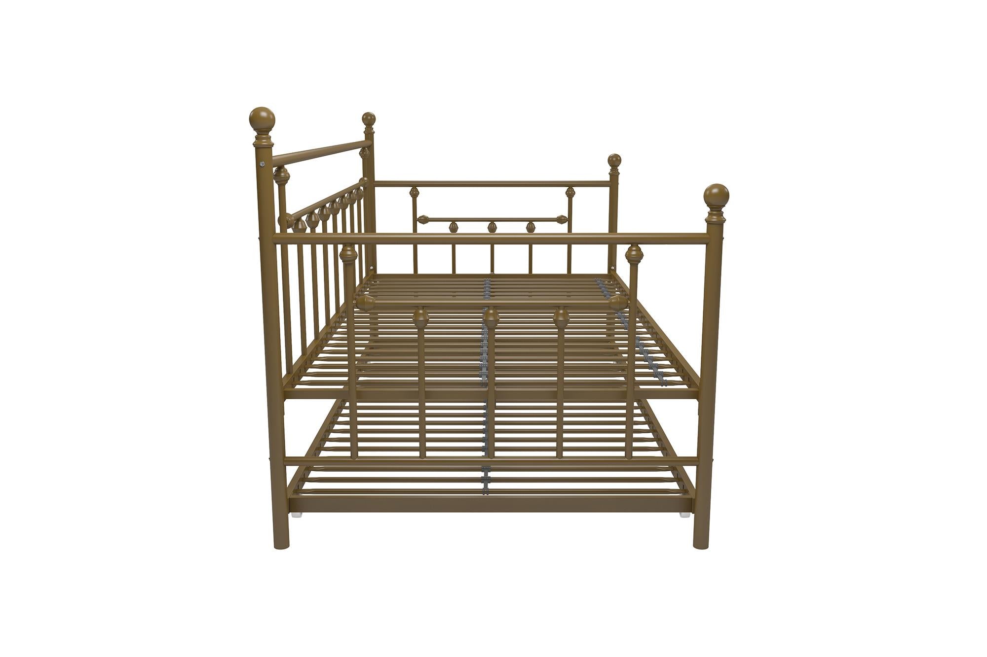 DHP Manila Metal Daybed with Trundle - Gold - Twin