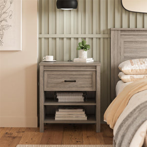 Ameriwood Home Beaumont Nightstand with 2 USB Ports - Gray Oak