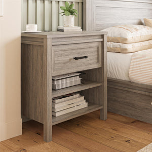 Ameriwood Home Beaumont Nightstand with 2 USB Ports - Gray Oak
