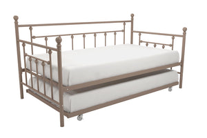 DHP Manila Metal Daybed with Trundle - Millennial Pink - Twin