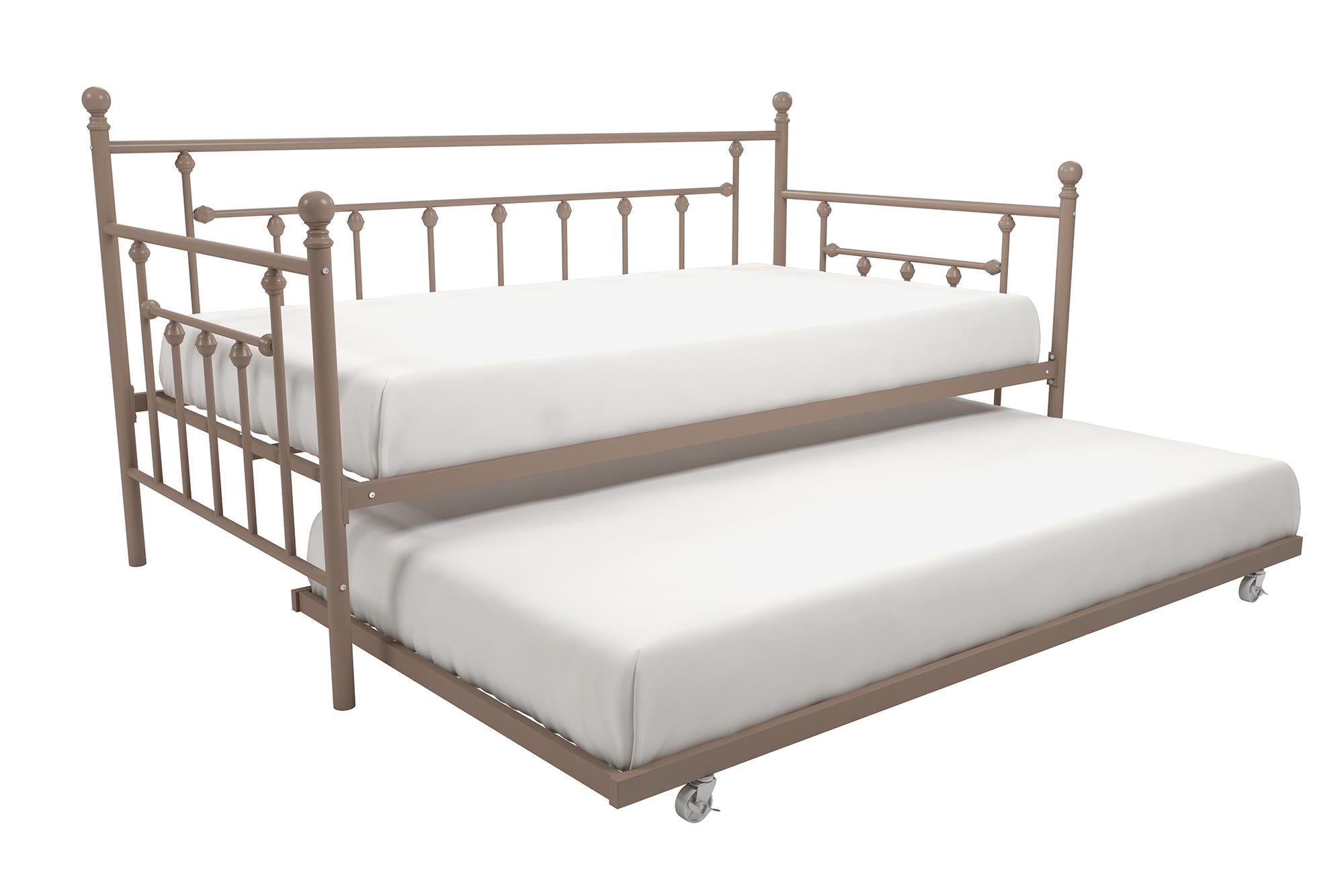 DHP Manila Metal Daybed with Trundle - Millennial Pink - Twin