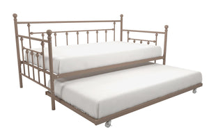 DHP Manila Metal Daybed with Trundle - Millennial Pink - Twin