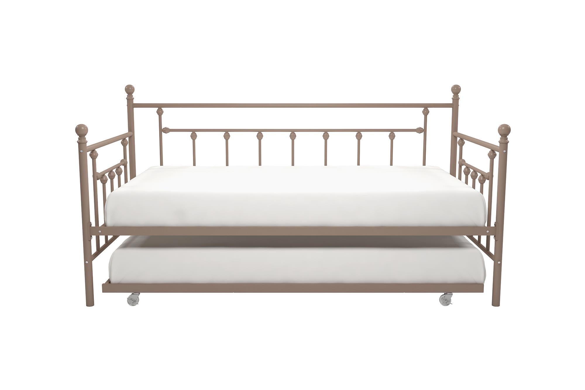 DHP Manila Metal Daybed with Trundle - Millennial Pink - Twin