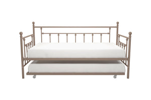 DHP Manila Metal Daybed with Trundle - Millennial Pink - Twin