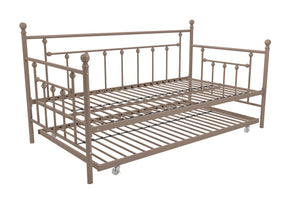 DHP Manila Metal Daybed with Trundle - Millennial Pink - Twin