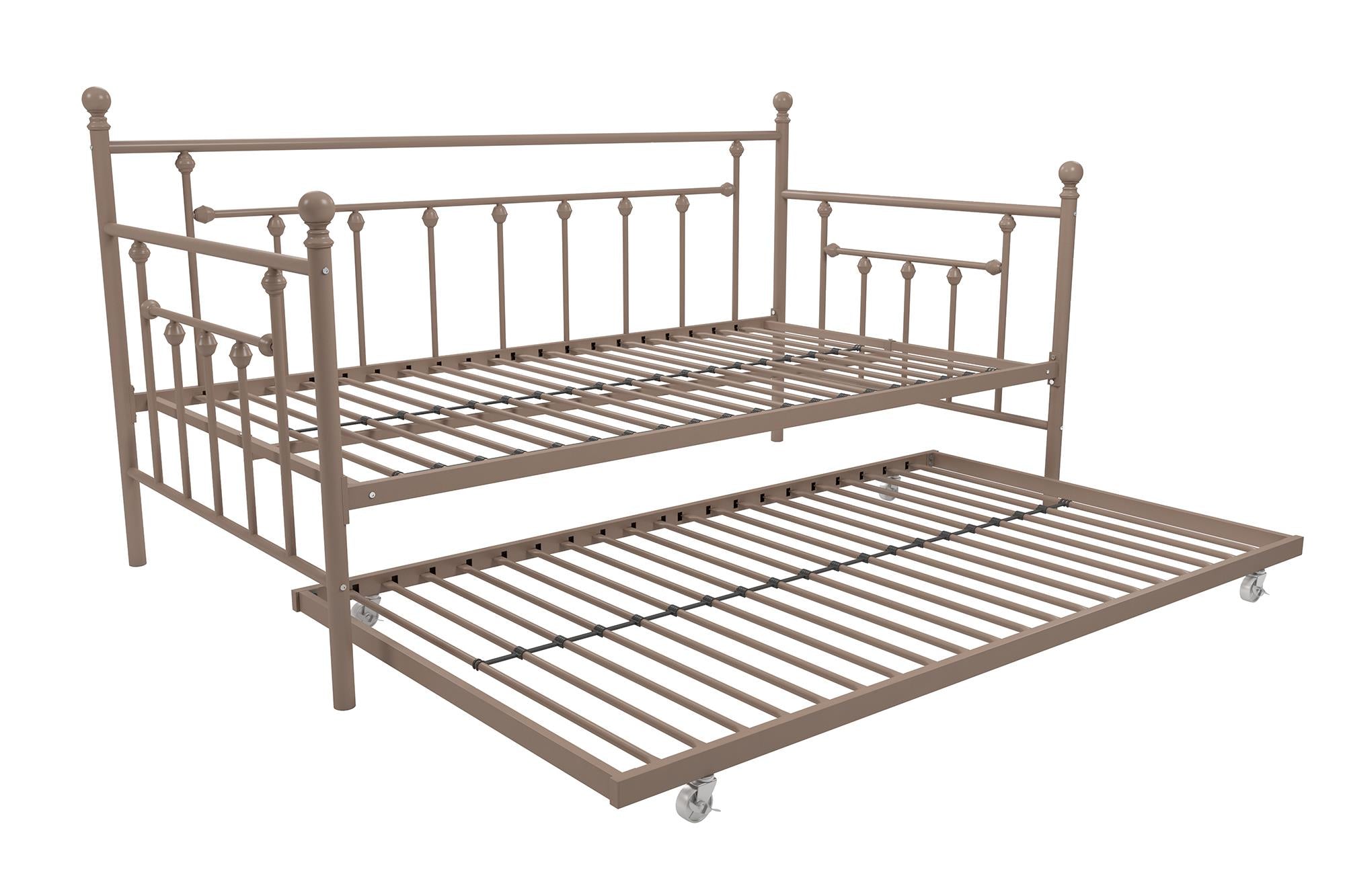 DHP Manila Metal Daybed with Trundle - Millennial Pink - Twin