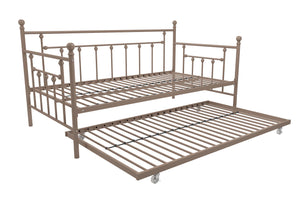 DHP Manila Metal Daybed with Trundle - Millennial Pink - Twin