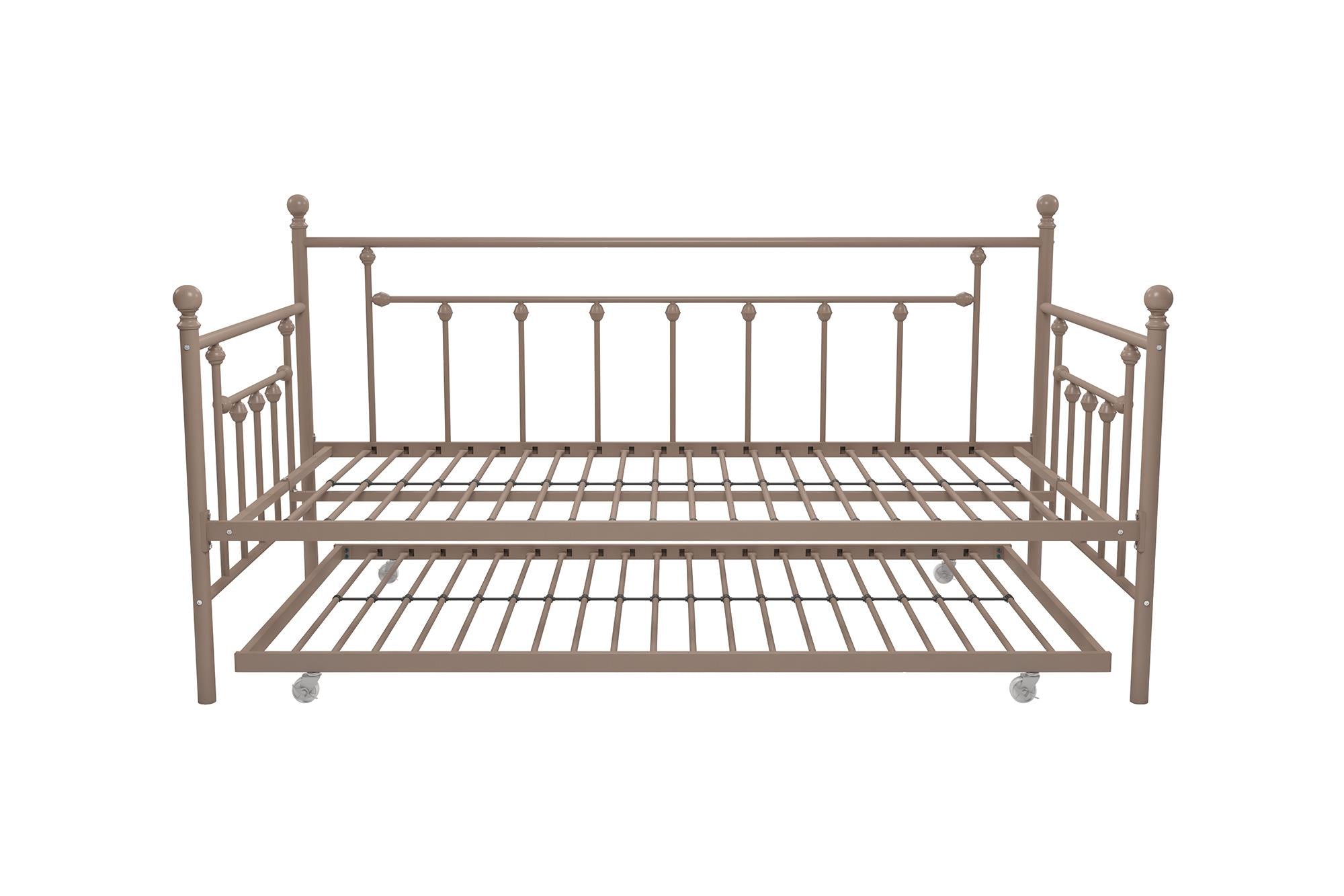 DHP Manila Metal Daybed with Trundle - Millennial Pink - Twin