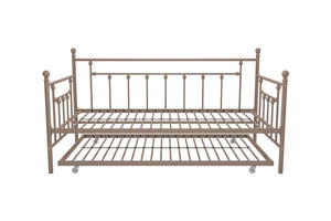 DHP Manila Metal Daybed with Trundle - Millennial Pink - Twin