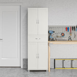 Systembuild Evolution Lory Framed Storage Cabinet with Drawer - White