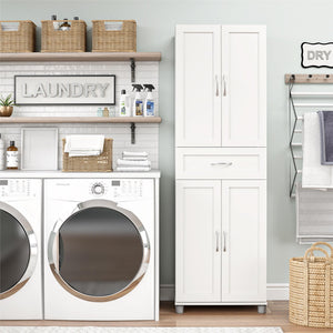 Systembuild Evolution Lory Framed Storage Cabinet with Drawer - White