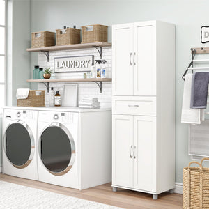 Systembuild Evolution Lory Framed Storage Cabinet with Drawer - White