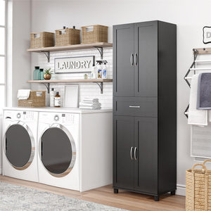 Systembuild Evolution Lory Framed Storage Cabinet with Drawer - Black