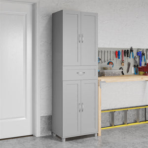Systembuild Evolution Lory Framed Storage Cabinet with Drawer - Dove Gray