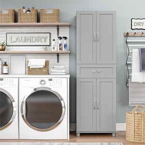 Systembuild Evolution Lory Framed Storage Cabinet with Drawer - Dove Gray
